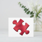 Autisme Puzzle Piece Red Briefkaart (Staand voorkant)