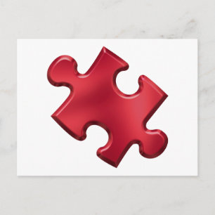 Autisme Puzzle Piece Red Briefkaart