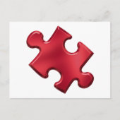 Autisme Puzzle Piece Red Briefkaart (Voorkant)