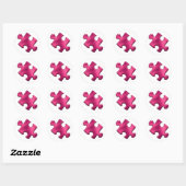Autisme Puzzle Piece Roze Ronde Sticker (Vel)