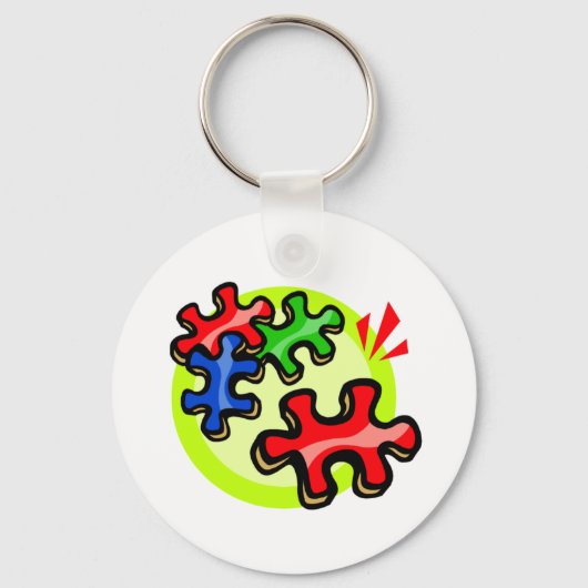 Autisme puzzle Piece Sleutelhanger (Voorkant)