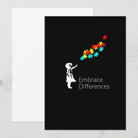 Autisme Puzzle Piece Tshirt Autistic awareness Save The Date (Voorkant / Achterkant)