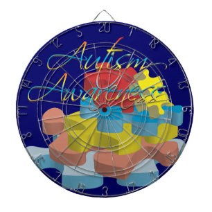 Autisme Puzzle Piecks Dk Blue Dart Board Dartbord