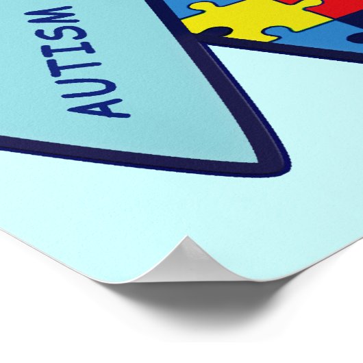 Autisme Puzzle Ribbon Awareness Poster (Hoek)