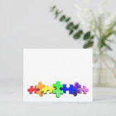Autisme Puzzle Strip Briefkaart (Staand voorkant)