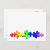 Autisme Puzzle Strip Briefkaart (Voorkant / Achterkant)