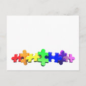 Autisme Puzzle Strip Briefkaart (Voorkant)