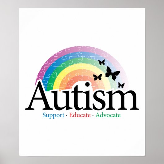 Autisme Rainbow Poster (Voorkant)
