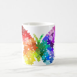 Autisme Rainbow Puzzle Butterfly Koffiemok