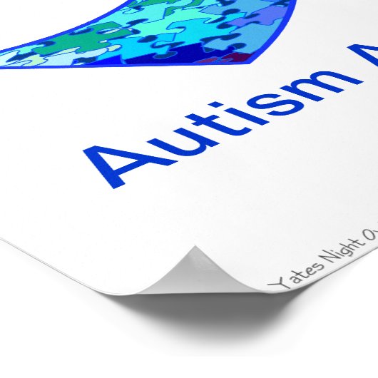 Autisme Rainbow Puzzle Ribbon Poster (Hoek)