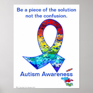 Autisme Rainbow Puzzle Ribbon Poster