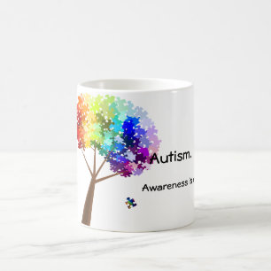 Autisme Rainbow Puzzle Tree Koffiemok