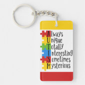 Autisme Rechthoek (dubbelzijdig) Sleutelhanger (Voorkant)