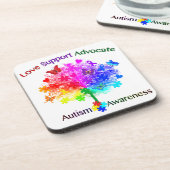 Autisme Regenboog Boom Bier Onderzetter (Linkerzijde)