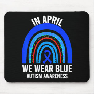 Autisme regenboog in april draag blauw autisme bew muismat