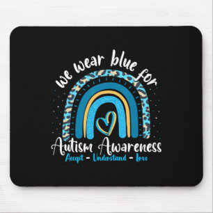 Autisme Regenboog Luipaard April We dragen blauw A Muismat