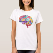 Autisme Regenboog Neurodiverse Hersentypografie AD T-shirt (Voorkant)