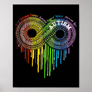 Autisme Regenboog Oneindigheidssymbool Asd-bewustz Poster