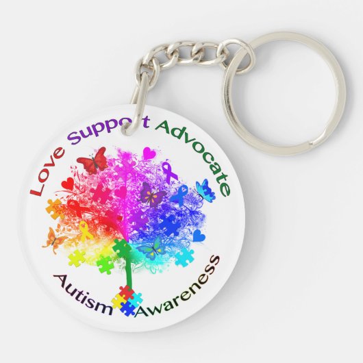 Autisme regenboogboom sleutelhanger (Achterkant)