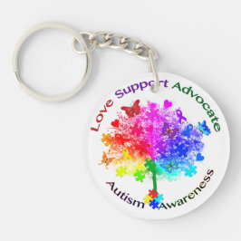 Autisme regenboogboom sleutelhanger