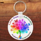 Autisme regenboogboom sleutelhanger (Voorkant)