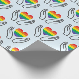 Autisme Regenbooghart Ondersteunende Handen Lichtb Cadeaupapier