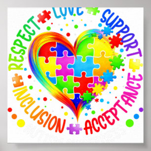 Autisme Respect Liefde Inclusie Acceptatie Bewustz Poster