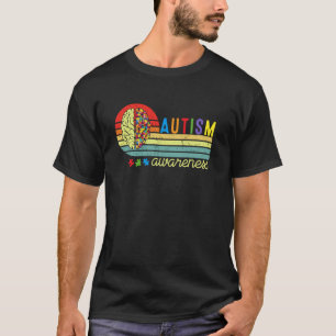 Autisme Retro Puzzel Hersenen Bewustzijn T-shirt