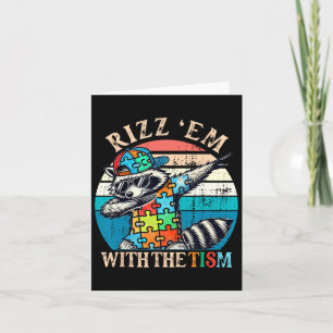 Autisme Rizz Em met de Tism Meme Autistic Racoon Kaart