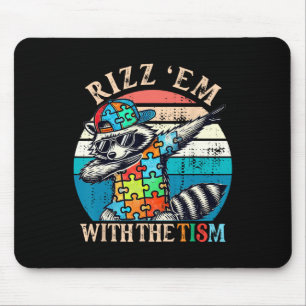 Autisme Rizz Em met de Tism Meme Autistic Racoon Muismat