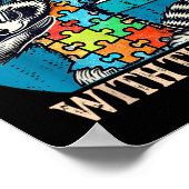 Autisme Rizz Em met de Tism Meme Autistic Racoon Poster (Hoek)