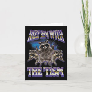 Autisme Rizz Em met de Tism Raccoon Meme Bootleg Kaart