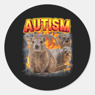 Autisme Rock Hyrax Ongepast Grappig Vreemd Specifi Ronde Sticker