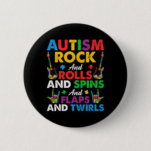 Autisme Rock Roll Spin Draaitol Guitar Puzzel Neur Ronde Button 5,7 Cm