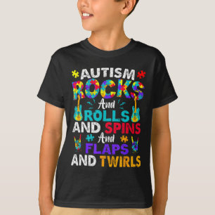 Autisme Rocks And Rolls Grappig Autisme Bewustzijn T-shirt