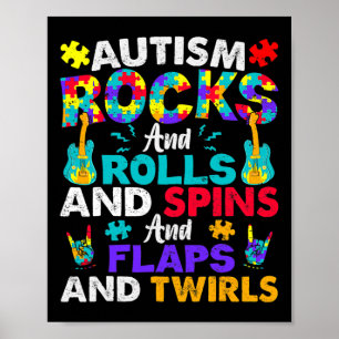 Autisme Rocks And Rolls Leuk Autisme Maand  Poster