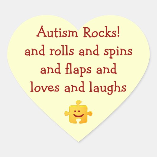 Autisme Rocks Heart Sticker (Voorkant)
