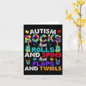 Autisme Rocks Rolls Spins Flaps Awareness Kinder V Kaart (Gele Bloem)
