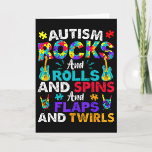 Autisme Rocks Rolls Spins Flaps Awareness Kinderen Kaart