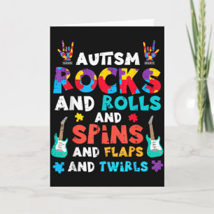 Autisme Rocks Rolls Spins Flaps Bewustzijn Jongens Kaart