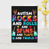 Autisme Rocks Rolls Spins Flaps Bewustzijn Jongens Kaart (Gele Bloem)