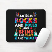 Autisme Rocks Rolls Spins Flaps Bewustzijn Jongens Muismat (Met muis)
