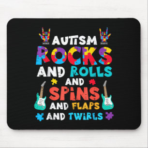 Autisme Rocks Rolls Spins Flaps Bewustzijn Jongens Muismat