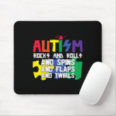 Autisme Rocks Rolls Spins Flapt En Draait Muismat (Met muis)