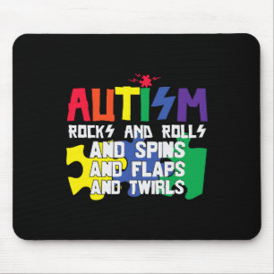 Autisme Rocks Rolls Spins Flapt En Draait  Muismat