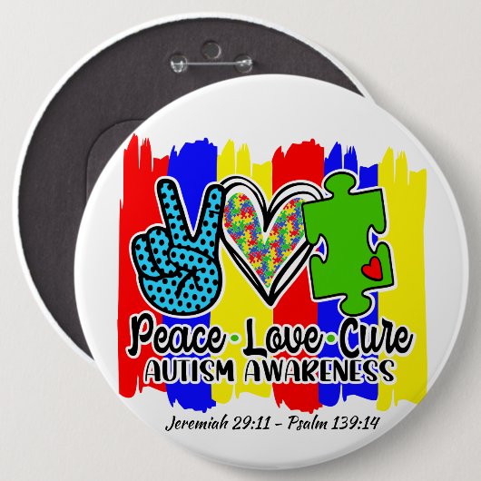 Autisme:Ronde Button (Voorkant /achterkant)
