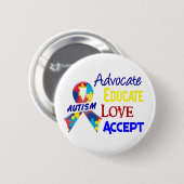 Autisme Ronde Button 5,7 Cm (Voorkant /achterkant)