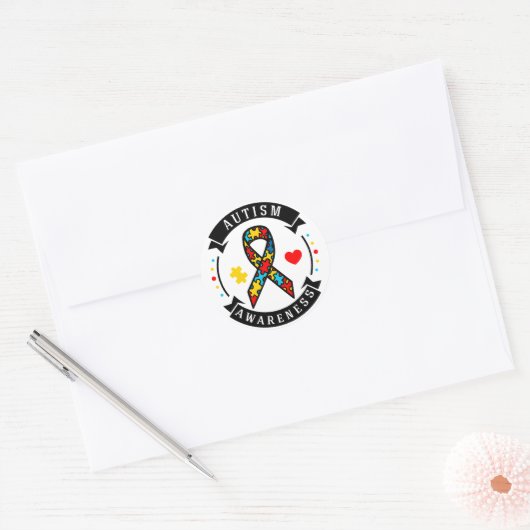 Autisme Ronde Sticker (Envelop)