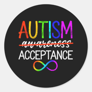Autisme - Rood in plaats - Acceptatie Niet Bewustz Ronde Sticker