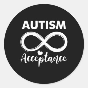 Autisme - Rood in plaats - Acceptatie Niet Bewustz Ronde Sticker